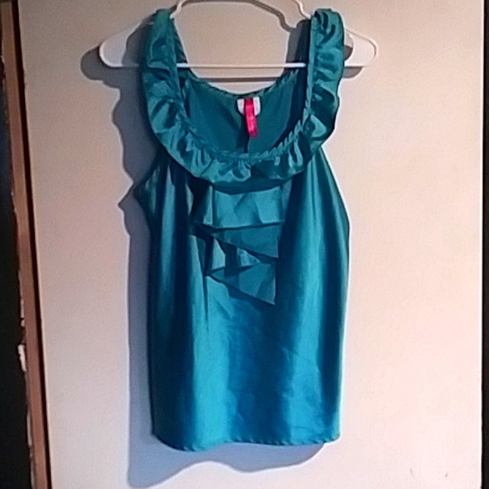 Silk teal green blouse